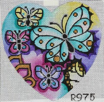 R975	5.25 x 5.25		Multicolor Butterfly Heart 18 Mesh Robbyn's Nest Designs