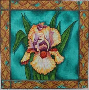 R586 Green background w/ yellow iris	10.25 x 10.25	18 Mesh Robbyn's Nest Designs