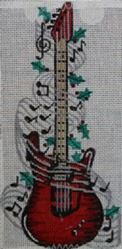 R263 Electric Guitar w/ musical notes 4 x 7.25 	18 Mesh Robbyn's Nest Designs