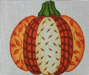 R756 Orange Patchwork Pumpkin  4.75 x 4.75	18 Mesh Robbyn's Nest Designs