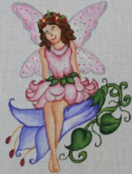 R519 Pink Fairy on a Flower 6 x 8	18 Mesh Robbyn's Nest Designs