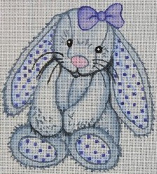 R991 Blue Bunny with Pink Bow 5.5 x 6.25	18 Mesh Robbyn's Nest Designs