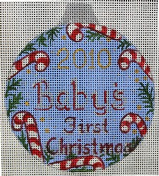R622 Blue Baby's First Christmas 4 x 4.5	18 Mesh Date Not Included Robbyn's Nest Designs
