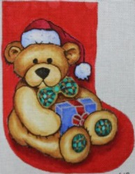 R619 Teddy Bear with Santa Cap/Red Background	6.25 x 8.25	18 Mesh Robbyn's Nest Designs