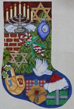 R635 Hanukkah Stocking 12 x 19 18 Mesh Robbyn's Nest Designs