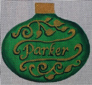 R614 Green/Gold Ornament 4.5 x 4 18 Mesh Name Not Included Robbyn's Nest Designs