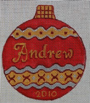 R625 Red/Gold Ornament  4 x 4.5	18 Mesh Name Not Included Robbyn's Nest Designs