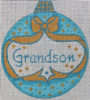 R624 Turquoise/Gold Ornament with Bow 4 x 4.5 18 Mesh Robbyn's Nest Designs