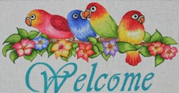 R862A	Welcome w/ Parrots 13.5 x 7	18 Mesh Robbyn's Nest Designs
