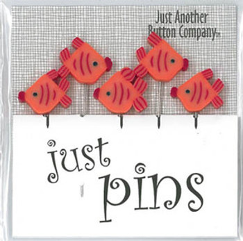 Just Another Button Company August Angel Pins (5 Orange Fish)