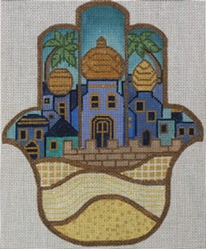 R1107 Hamsa Israel 7 x 8.5 	18 Mesh Robbyn's Nest Designs