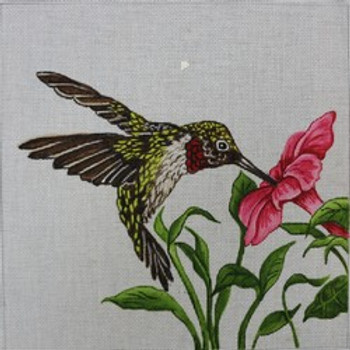 R715 Hummingbird with Pink flower	 10 x 10	18 Mesh Robbyn's Nest Designs