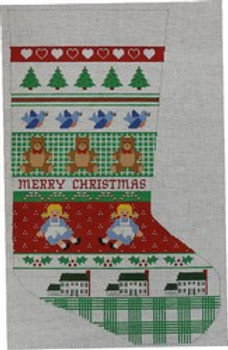 WS296	Doll House Stocking	21 x 9  13 Mesh  WINNETKA STITCHERY DESIGNS