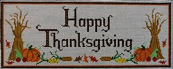 WS455 Happy Thanksgiving 14.5 x 5.75 WINNETKA STITCHERY DESIGNS