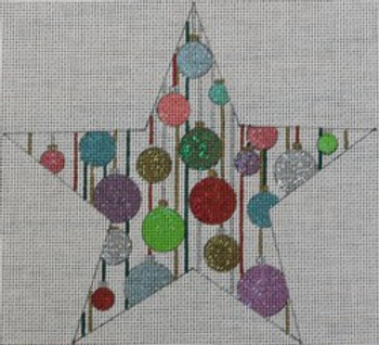 WS896A Star Ornament-Ornament 9 x 9 13 Mesh WINNETKA STITCHERY DESIGNS