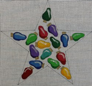 WS896E Star Ornament-Lights 9 x 9 13 Mesh WINNETKA STITCHERY DESIGNS