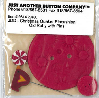 Just Another Button Company Old Ruby Button & Pin Set A (Birds/Peppermints)