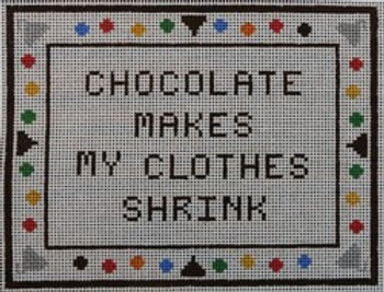 WS392	Chocolate Shrinks Clothes	7 x 8.75 	13 Mesh WINNETKA STITCHERY DESIGNS