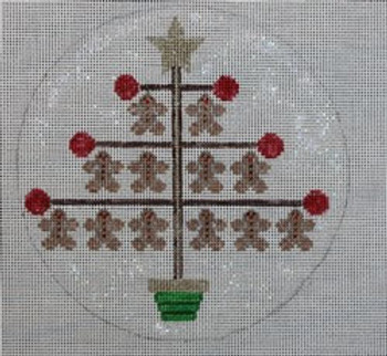 WS813A	Swedish Tree Gingerbread	5.5" Round	18 Mesh WINNETKA STITCHERY DESIGNS