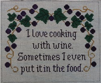 WS816	Cooking With Wine	8 x 9.5 	13 Mesh WINNETKA STITCHERY DESIGNS