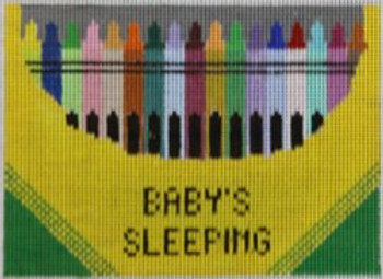 WS667	Crayons/ Baby Sleeping  5.125 x 7.125 	 13 Mesh WINNETKA STITCHERY DESIGNS