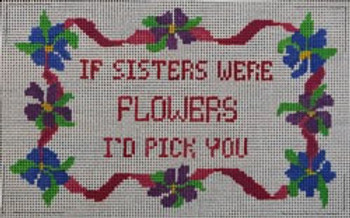 WS790	Sisters/ Flowers	5.75 x 9.25 13  Mesh WINNETKA STITCHERY DESIGNS