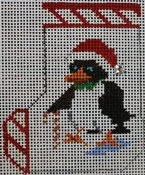 WS555D	Christmas Critter Penguin 3 x 3	18 Mesh WINNETKA STITCHERY DESIGNS