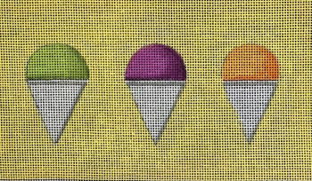 HO3337 SNO CONE YELLOW BACKGROUND 4x7, 18 mesh Raymond Crawford Designs