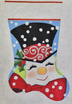 HO3309 SNOWY SNOWMAN STOCKING   19 inches long  18 Mesh Raymond Crawford Designs