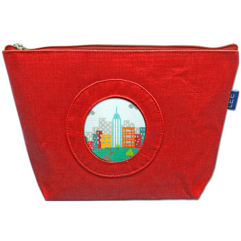 BAG70R Lee's Needle Arts Small Silk Bag, Red 9.5"w x 6.5"h x 3"d