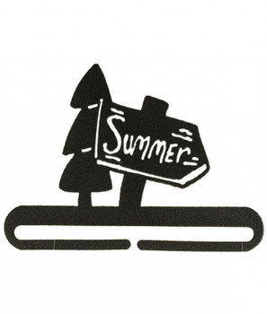 AM31782 Bellpull Ackfeld Manufacturing Summer Sign Split Btm - Charcoal Metal; Powder Coated Silver Vein 6"