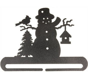 AM27692 Bellpull Ackfeld Manufacturing Frosty Snowman Split Btm - Charcoal  Metal; Powder Coated Silver Vein  6"