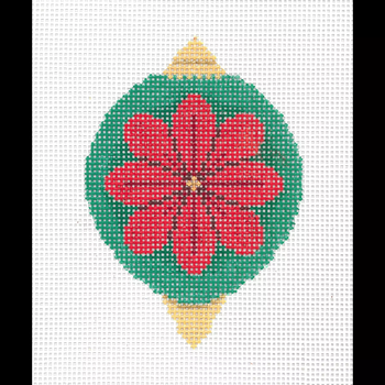 OR03A Red Green Flower Orn. 3.5 x 5,13g Trubey Designs