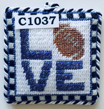 C1037 I HEART FOOTBALL 2 1/2"  x 2 1/2" The Princess And Me