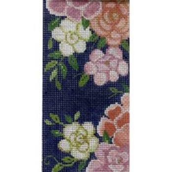 4298 BLUSH FLORAL ON NAVY EYEGLASS CASE   3.5 x 7 13 Mesh Alice Peterson Designs