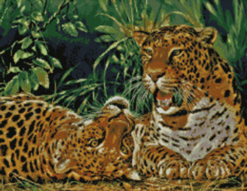Playful Leopards Stitch Count 252 x 196 Kustom Krafts 09-1928  