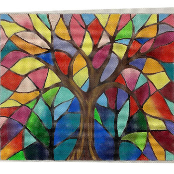 4330 STAINGLASS TREE OF LIFE 12 x 10  13 Mesh Alice Peterson!