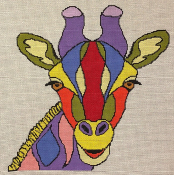 ASIT278 Colorful Giraffe 13.75 X 13.8 13 Mesh With Stitch Guide A Stitch In Time
