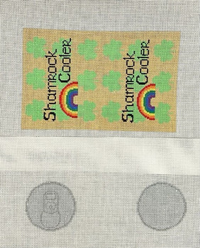 ASIT614 Shamrock Cooler Can  Finished Size:  3" X 7"  2 part 18 Mesh A Stitch In Time