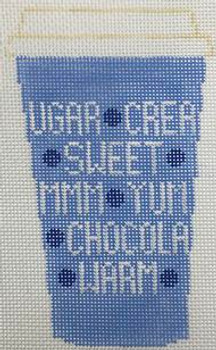 RD 337 Blue Words 18 Mesh Rachel Donley Needlepoint Designs