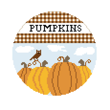 Hello Tess Designs HT134 Pumpkins 4" Round 18 Mesh