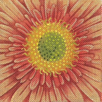 6916 Chrysanthemum  6" x 6" 18 Mesh Leigh Designs Bouquet Coaster