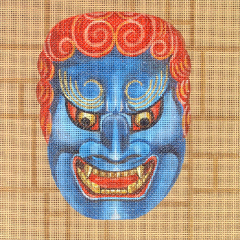 4677 Fudo 10" x 10" 18 Mesh Japanese Drama Mask Leigh Designs