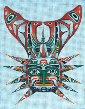 4704  Ancestral Sun 14" x 18" 18 Mesh Indian Mask Leigh Designs