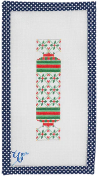 WSC-003 Holly Cracker 1.75” wide by 6.75” tall 18 MESH CHRISTMAS ORNAMENT WIPSTITCH Needleworks!