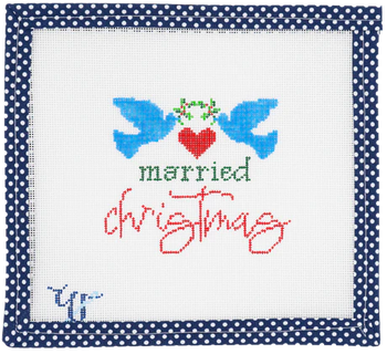 WS-075 Married Christmas 4” wide by 4” tall  (Includes space for wedding date)18 MESH WIPSTITCH Needleworks!