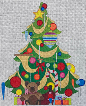 HO1384 CHRISTMAS TREE  7.25 w x 9.0 h inches  18 Mesh Raymond Crawford Designs