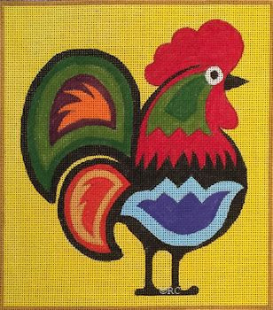 HO1338 ROOSTER #4 7 x 8, 18 Mesh Raymond Crawford Designs