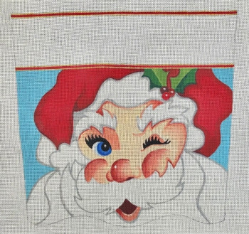 HO2172 SANTA STOCKING CUFF 11.5 wide and 11.0 tall, on 13 Mesh Raymond Crawford Designs