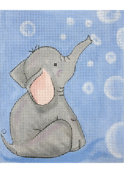 Animals/Birds/Thing Swim Y4 Elephant Bubbles 6x7.5" 13 Mesh Oasis Needlepoint